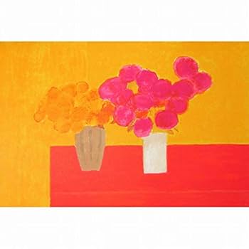 大版　抽象画 花瓶に花 赤い背景　壁掛け　カトラン 大版 抽象画 花瓶に花 赤い背景 壁掛け カトラン
